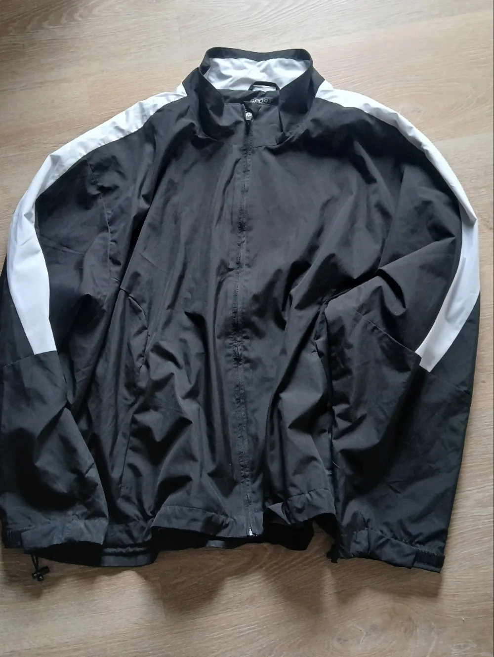 Men's 3XB Roundtree & Yorke Sport Black White Windbreaker Jacket Zip Relaxed Fit